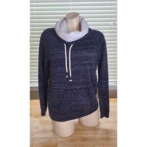 Inspired Hearts Blue/White Cowl Neck Sweatshirt Size Small